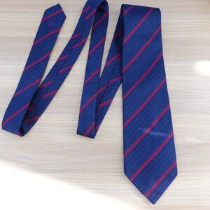 Dunhill Neck Tie Men Royal Blue Repp Stripe Silk Classic Luxury Designer ENGLAND
